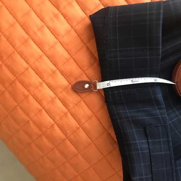 Black Lapel Navy Windowpane Custom 2 button Suit - Picture 6 of 6